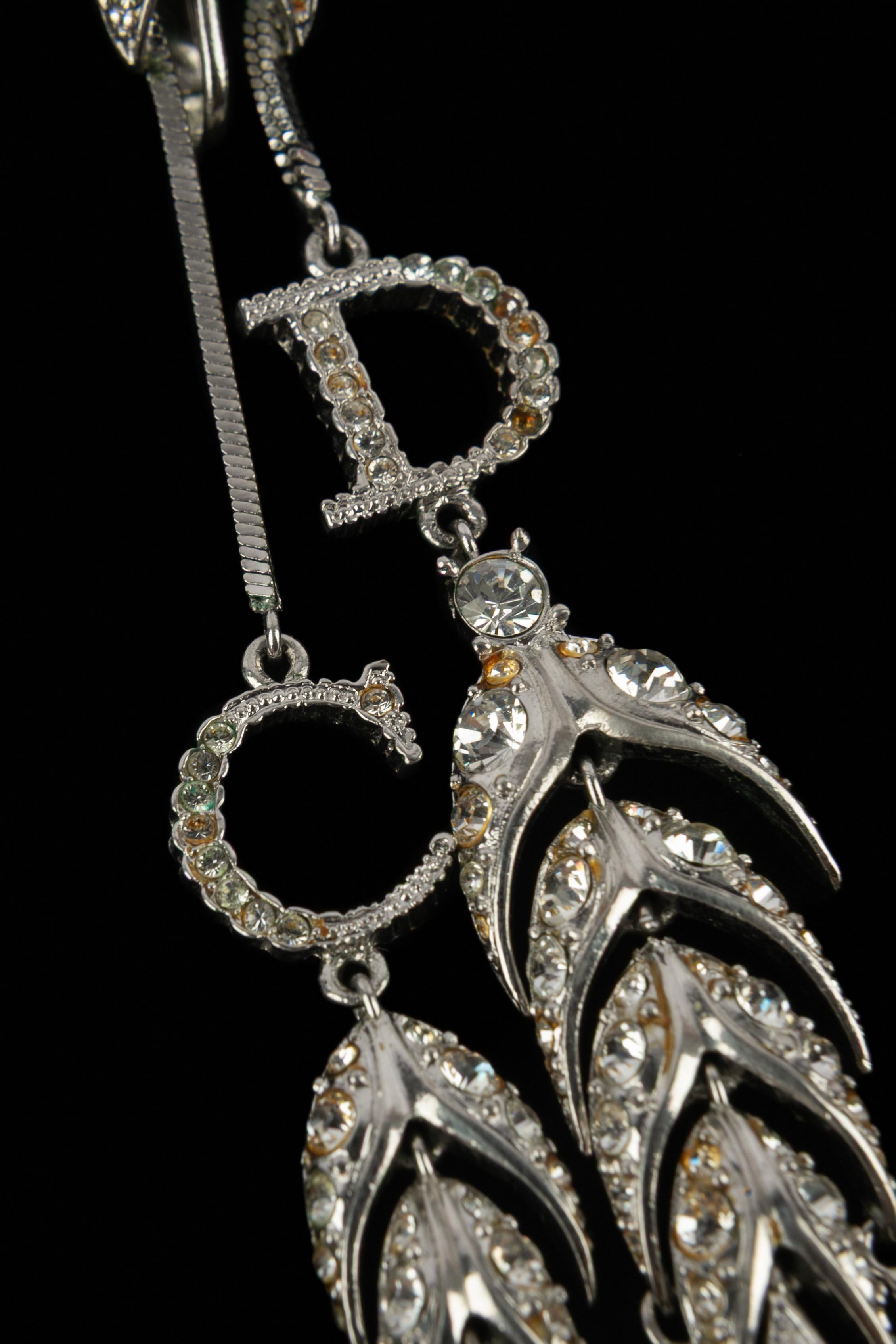 Dior silvery earrings For Sale 1