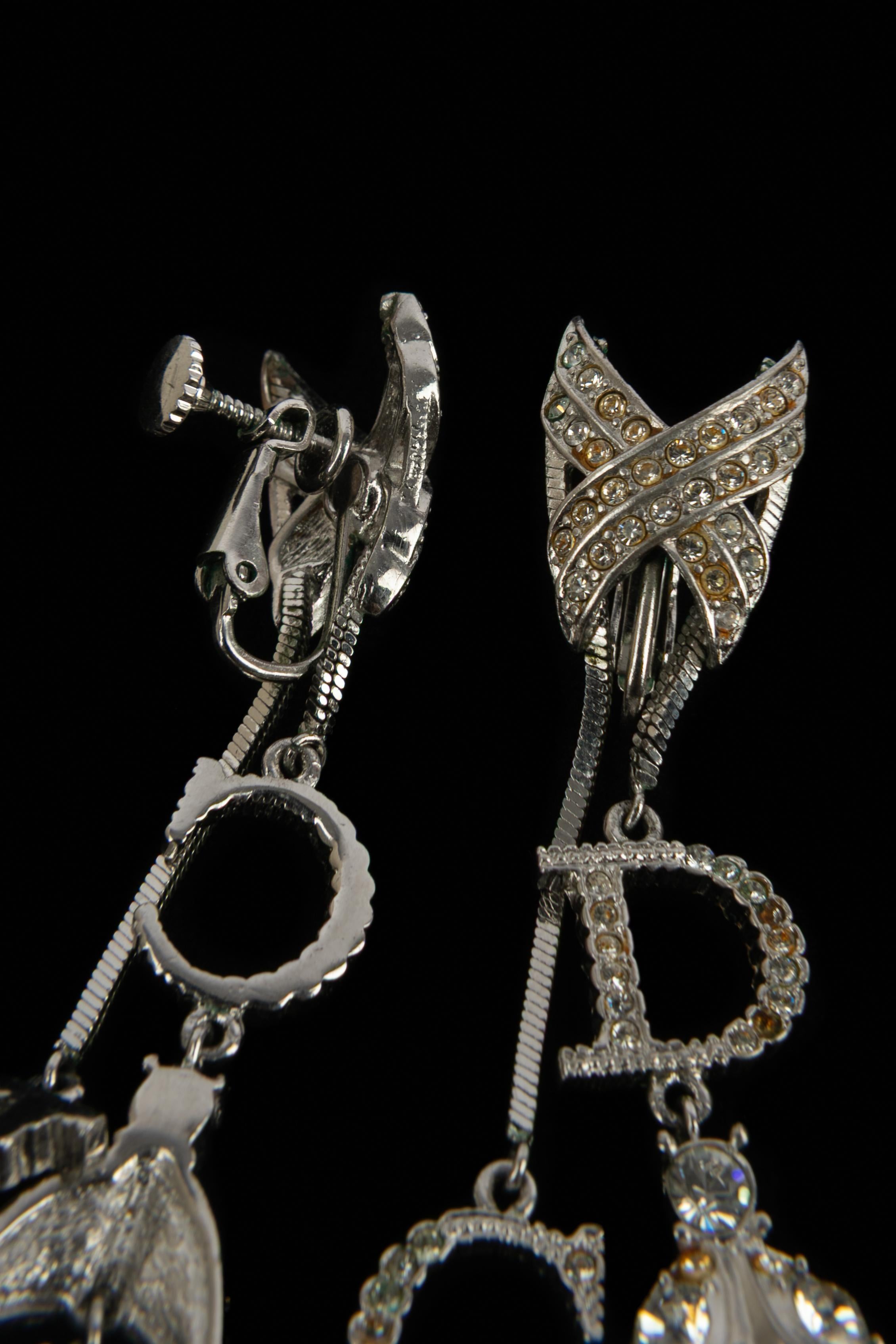 Dior silvery earrings For Sale 3
