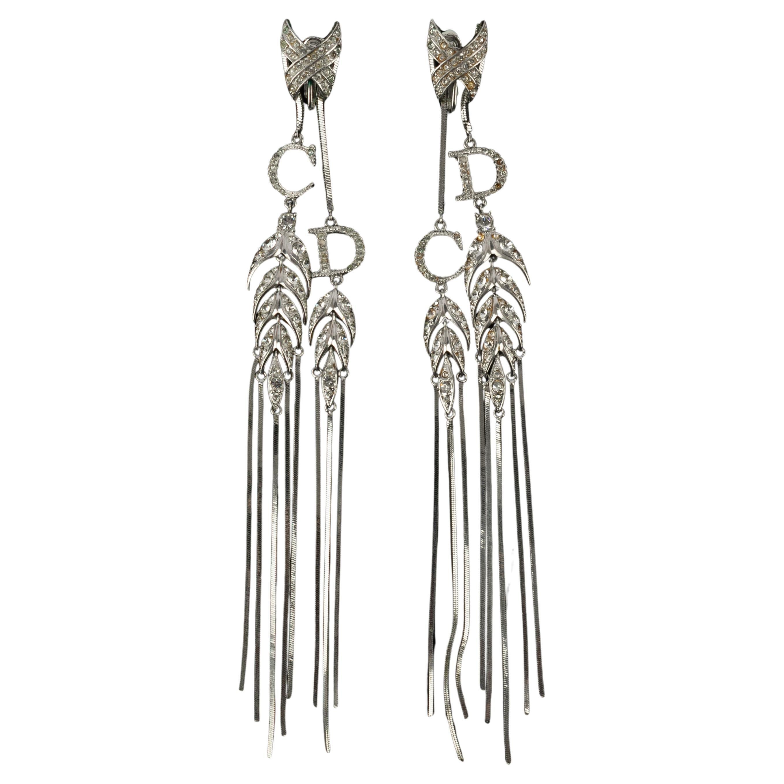 Dior silvery earrings For Sale