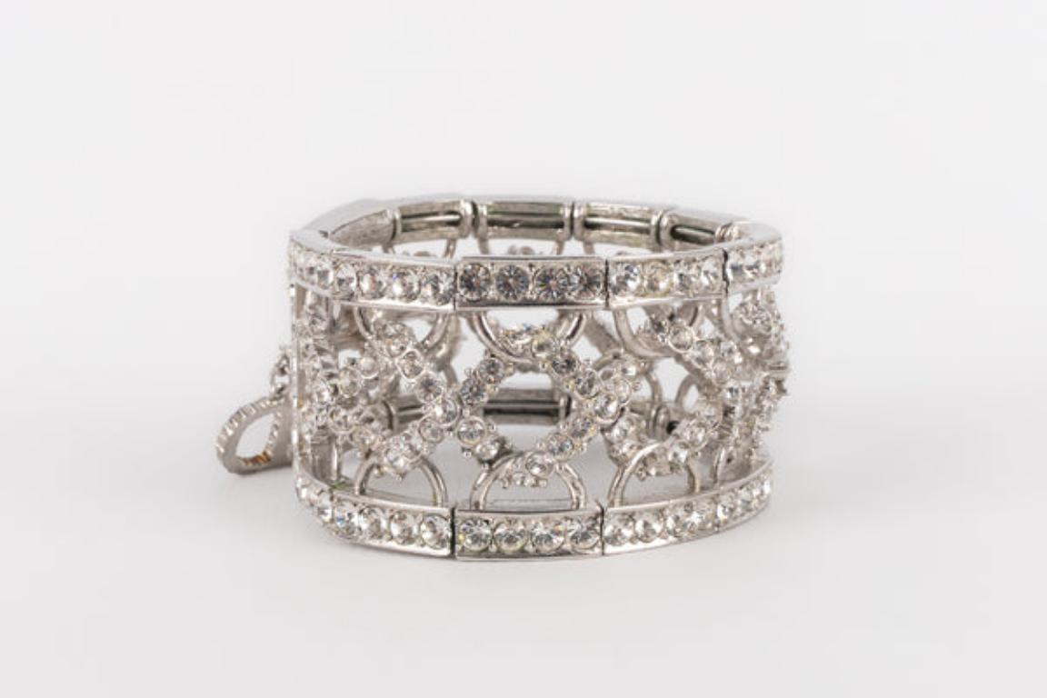 Dior Gegliedertes Armband aus silbernem Metall Damen im Angebot