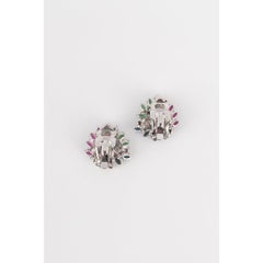 Dior Silvery Metal Clip-on Earrings