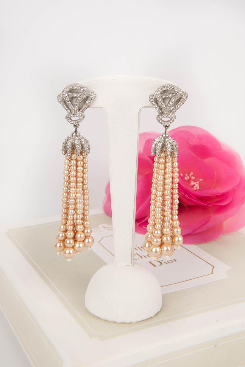 Orecchini a clip in metallo argentato Dior in vendita 4