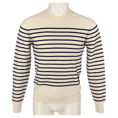 DIOR Size XS Cream Navy Stripe Cotton Blend Nautical Pullover