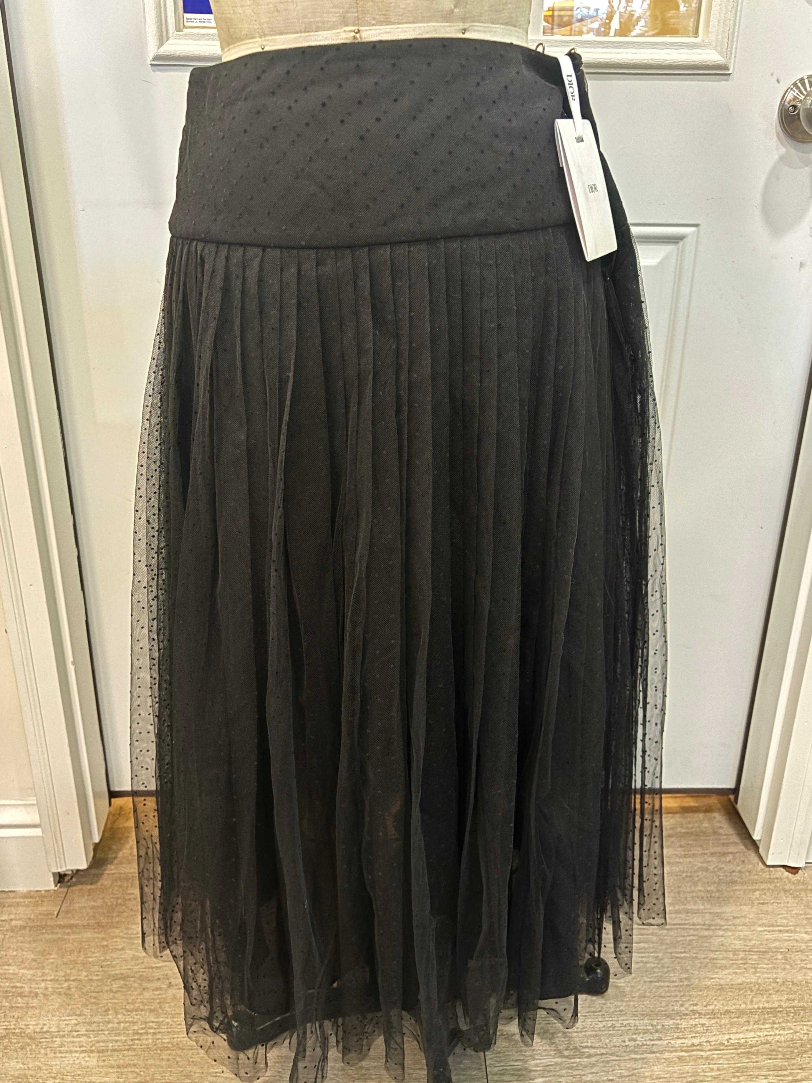Falda Dior Negra/Nueva/ Talla 12 en venta 6