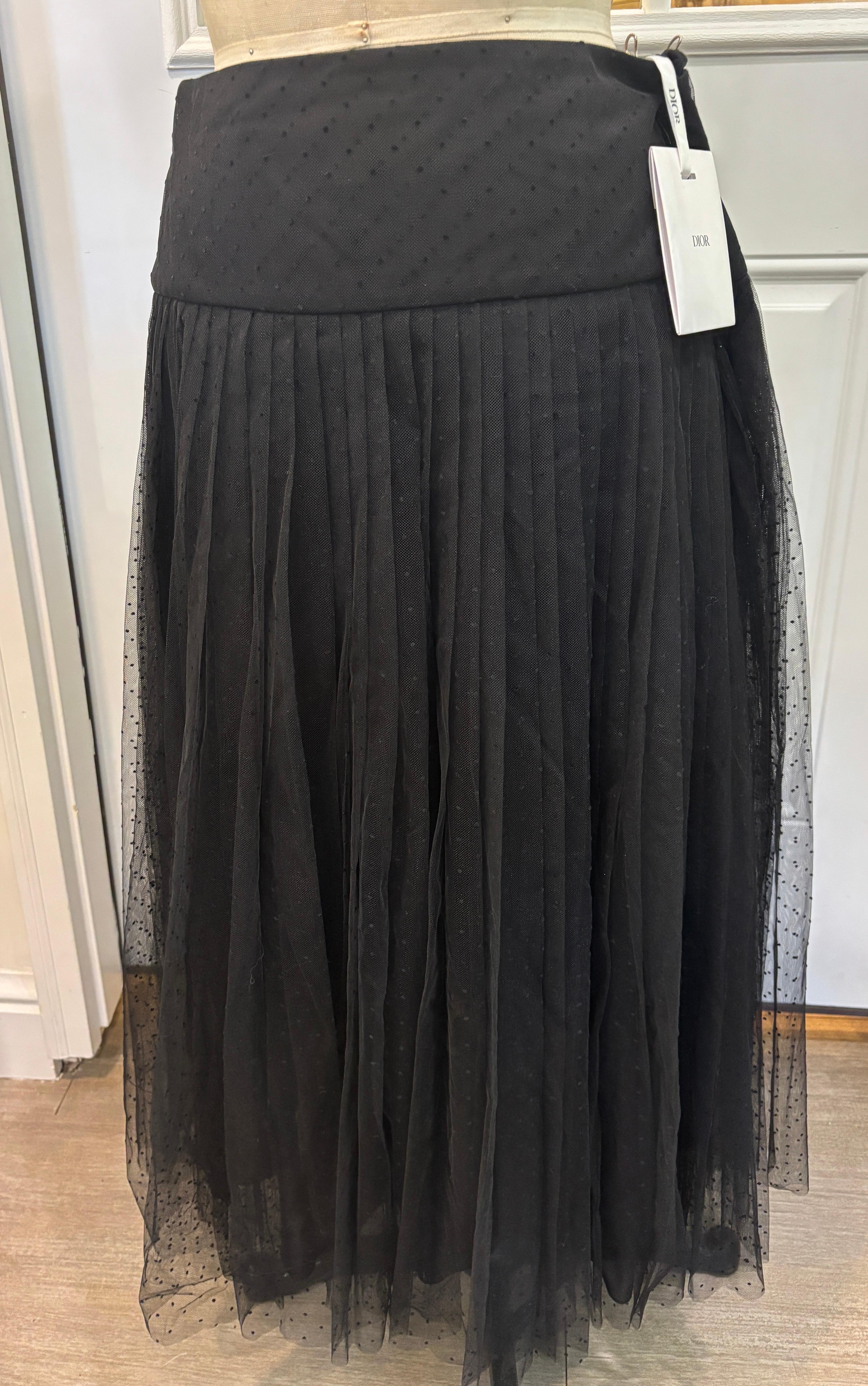 Falda Dior Negra/Nueva/ Talla 12 Negro en venta