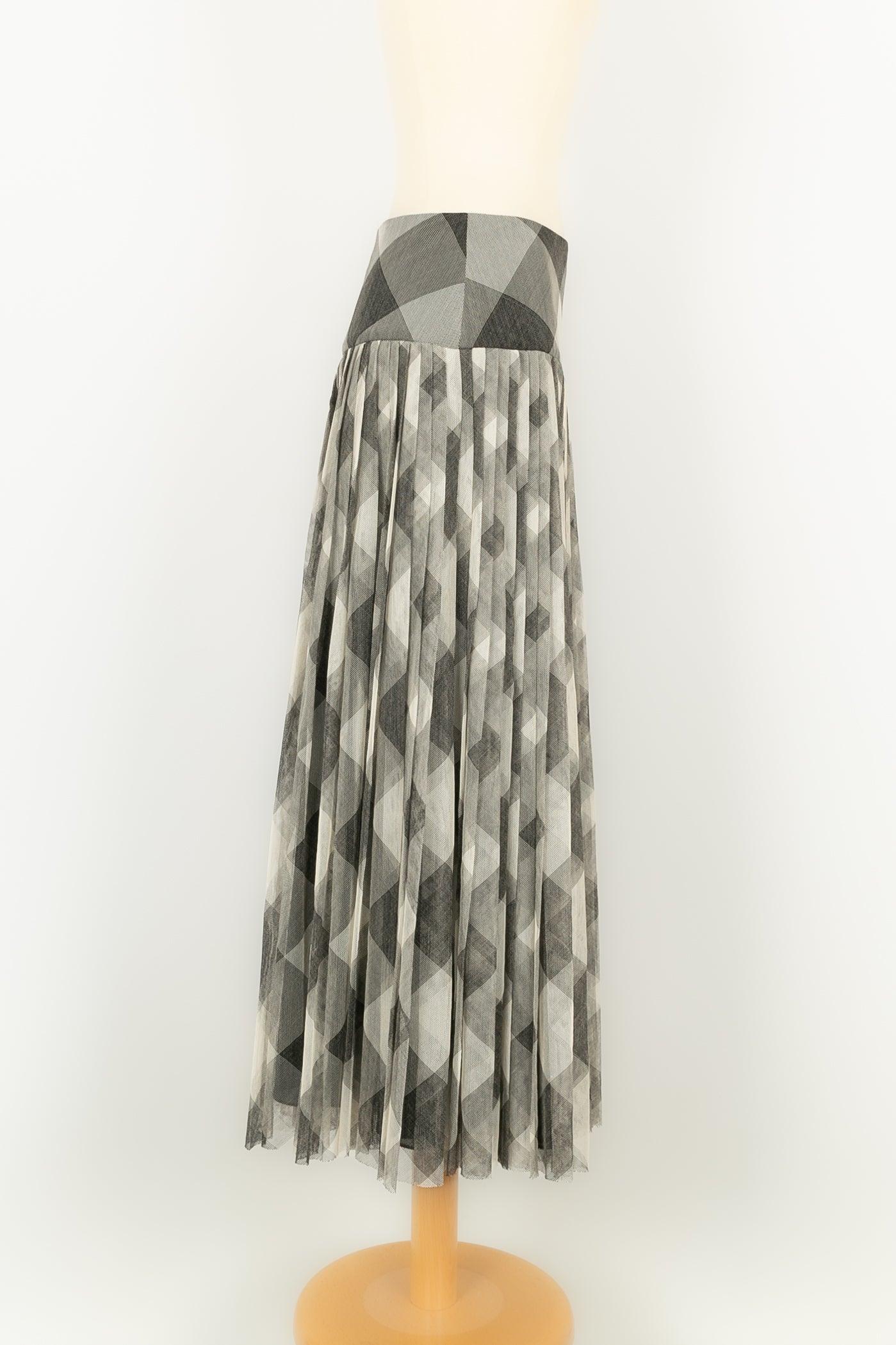 Dior Skirt in Grey-Tone Blended Cotton In Excellent Condition For Sale In SAINT-OUEN-SUR-SEINE, FR