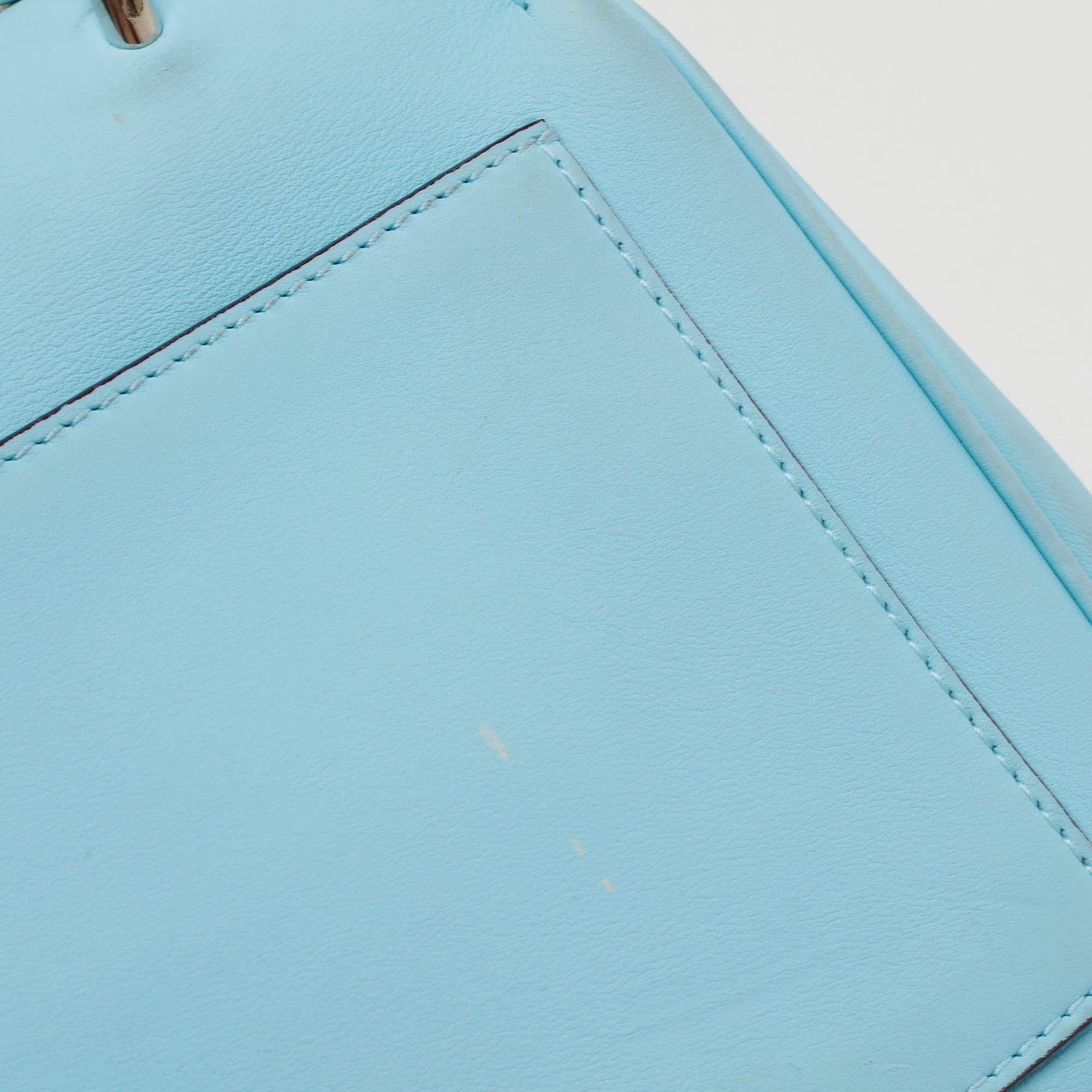 Dior Sky Blue Leather Mini Be Dior Top Handle Bag 9