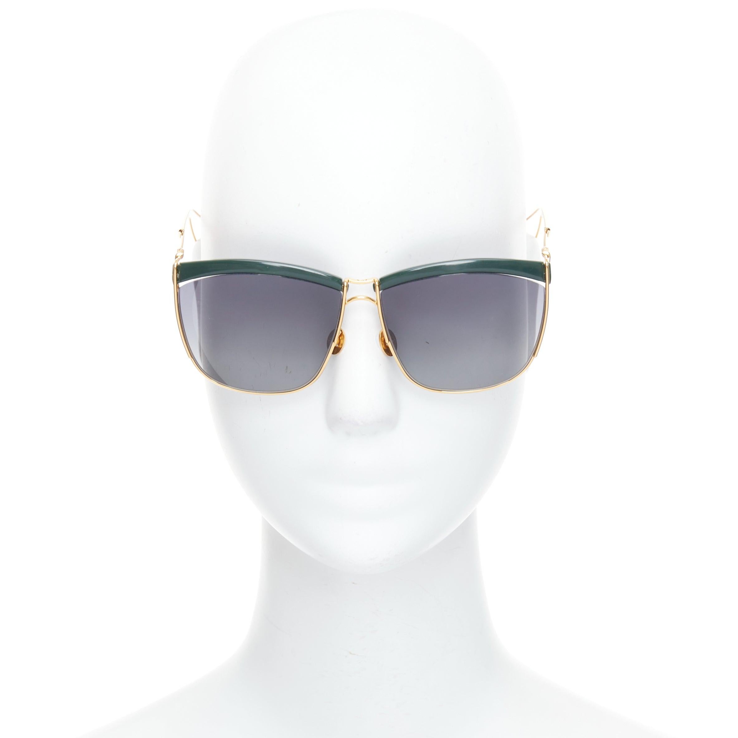 Grigio DIOR  Occhiali da sole squoval So Electric con ponte verde e finiture dorate con lenti sfumate in vendita