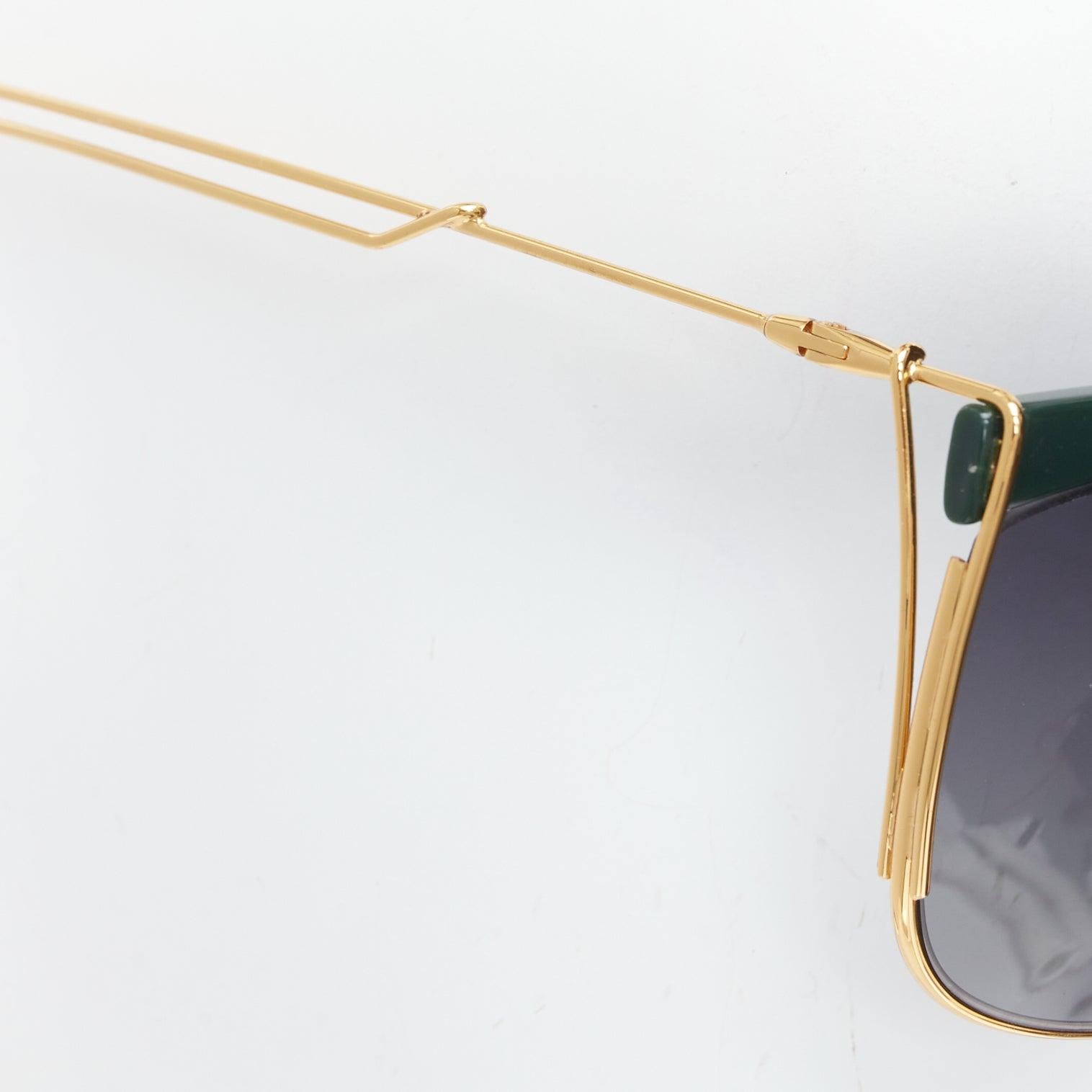 DIOR  So Electric green bridge gold trims gradient lens squoval sunnies en venta 1