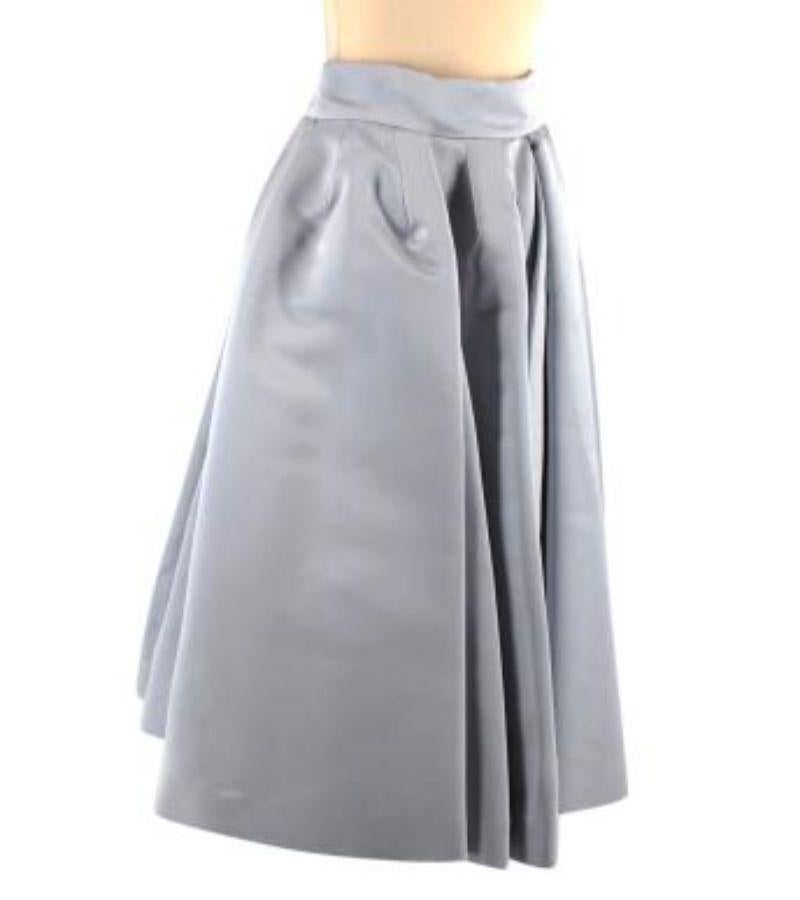 Dior Softest Silver Grey Pleated Silk Midi Skirt In Excellent Condition For Sale In London, GB
