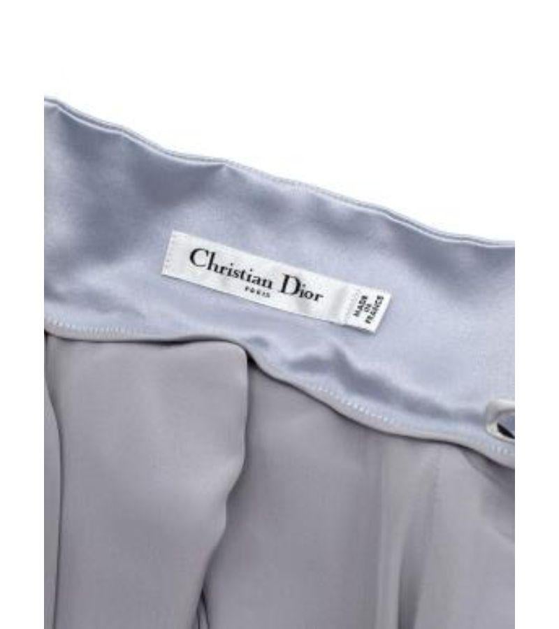 Dior Softest Silver Grey Pleated Silk Midi Skirt For Sale 4