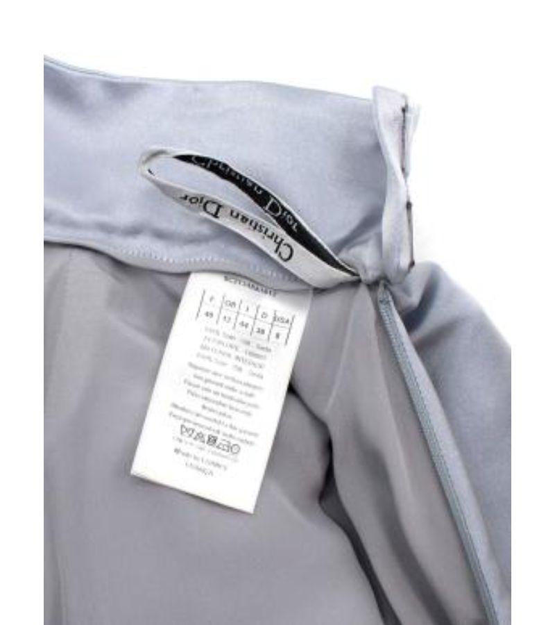 Dior Softest Silver Grey Pleated Silk Midi Skirt For Sale 5