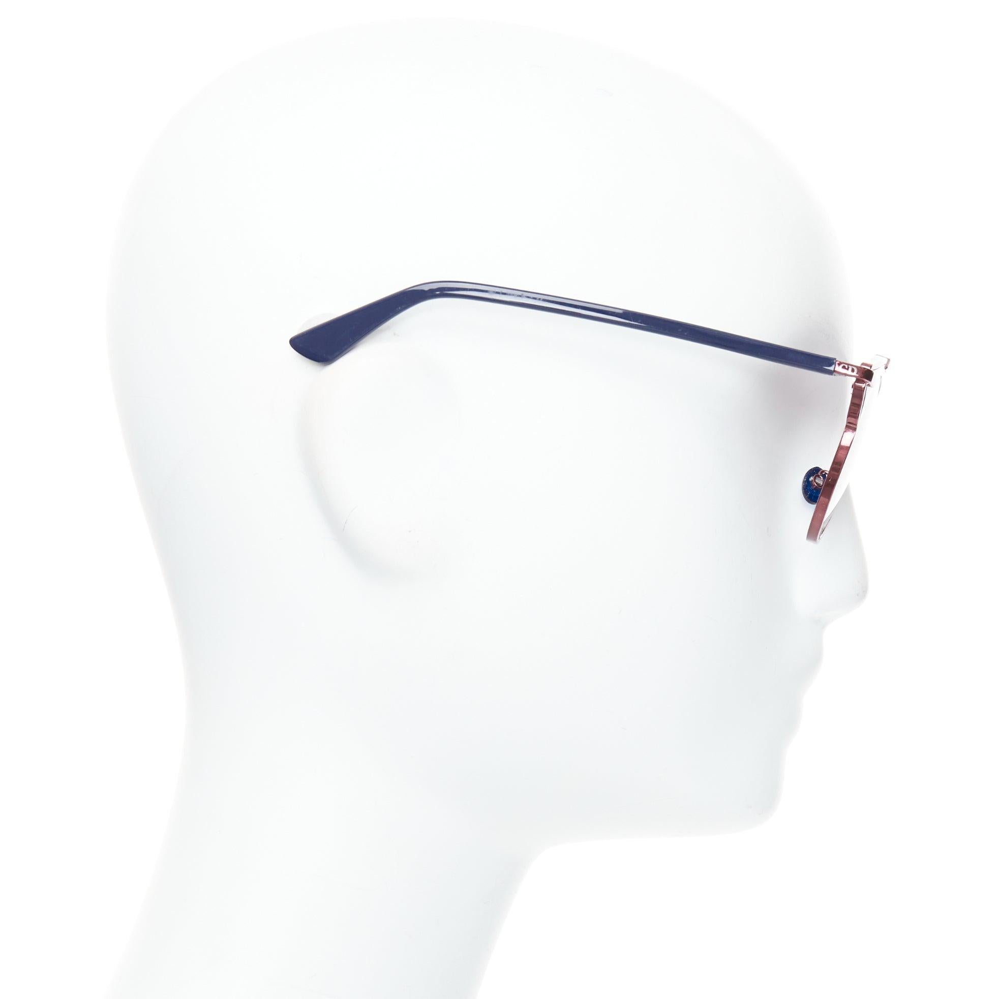 DIOR SoReal NSZL3 burgundy blue metal bridge aviator sunglasses In Fair Condition For Sale In Hong Kong, NT