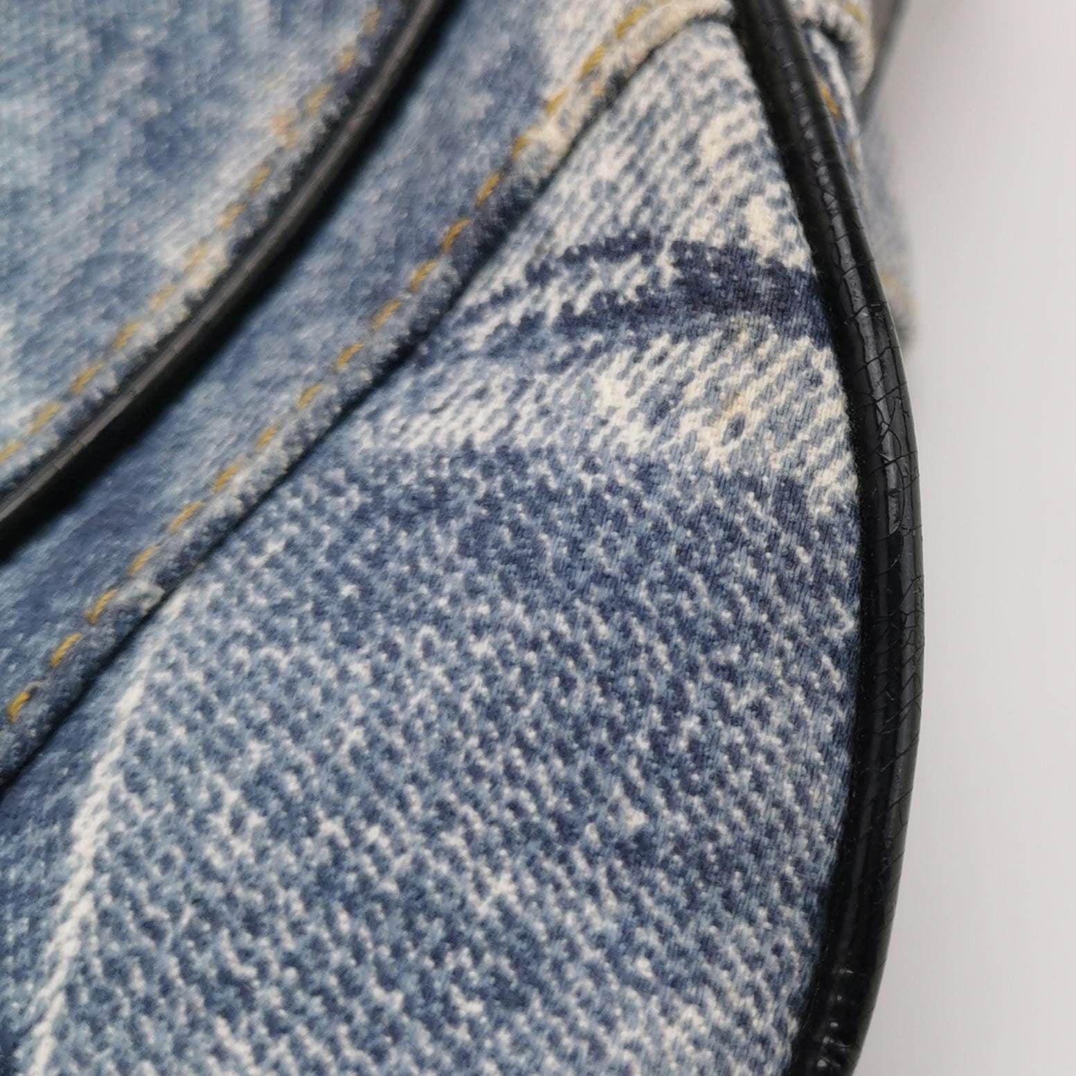 Dior Speedway Denim Print Double Saddle Handbag Vintage 6