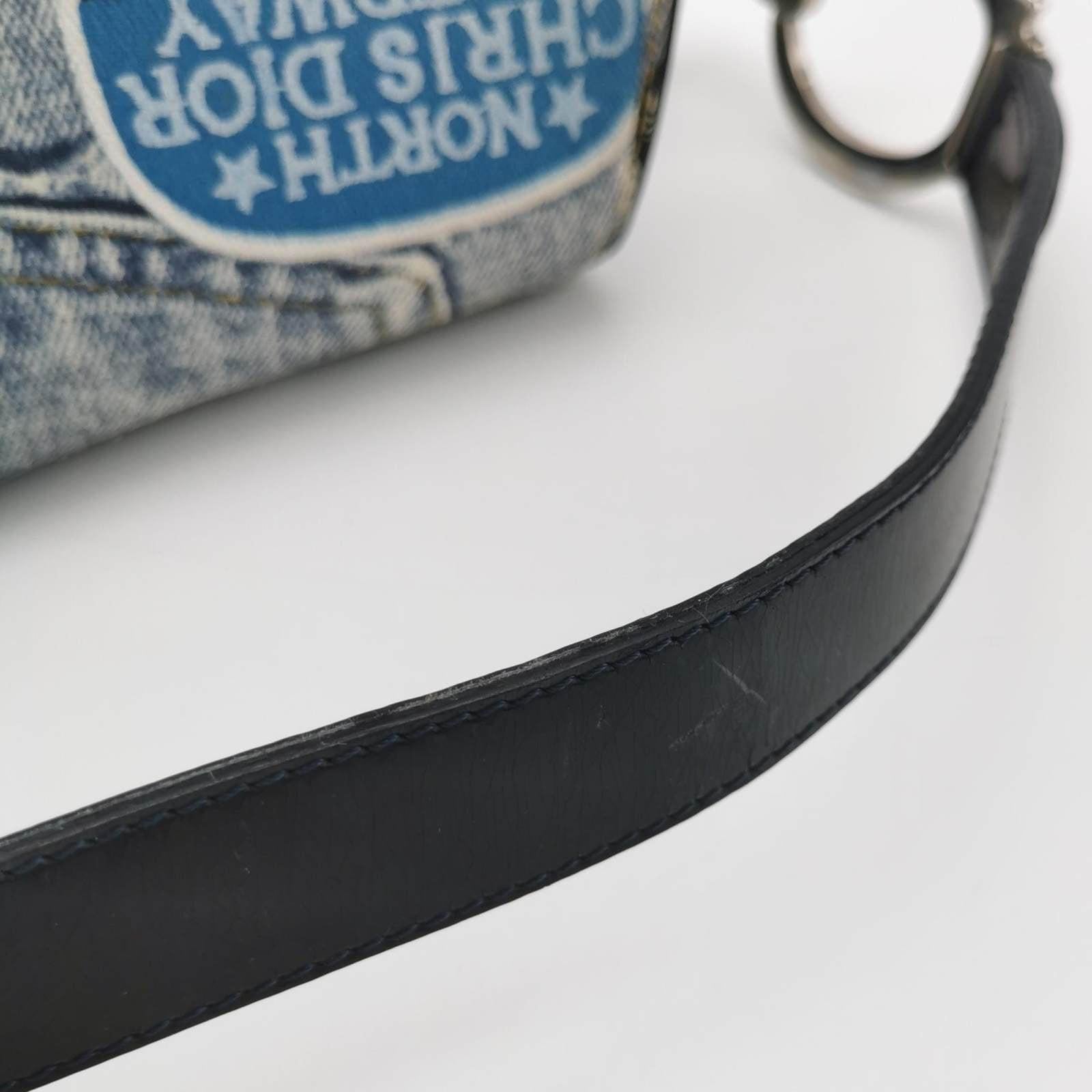 Dior Speedway Denim Print Double Saddle Handbag Vintage 10