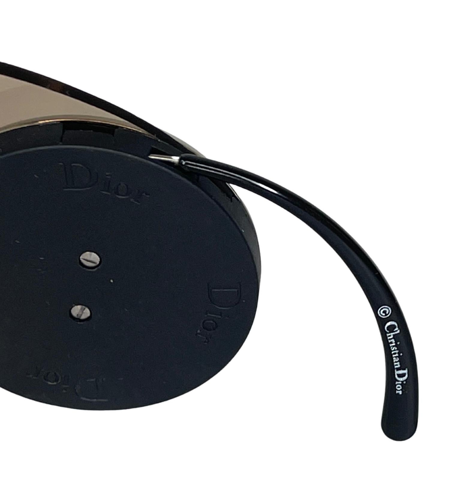 Dior Sport 2 Woman Black Shield Sunglasses With Retractable Arms In Good Condition In Montreal, Quebec