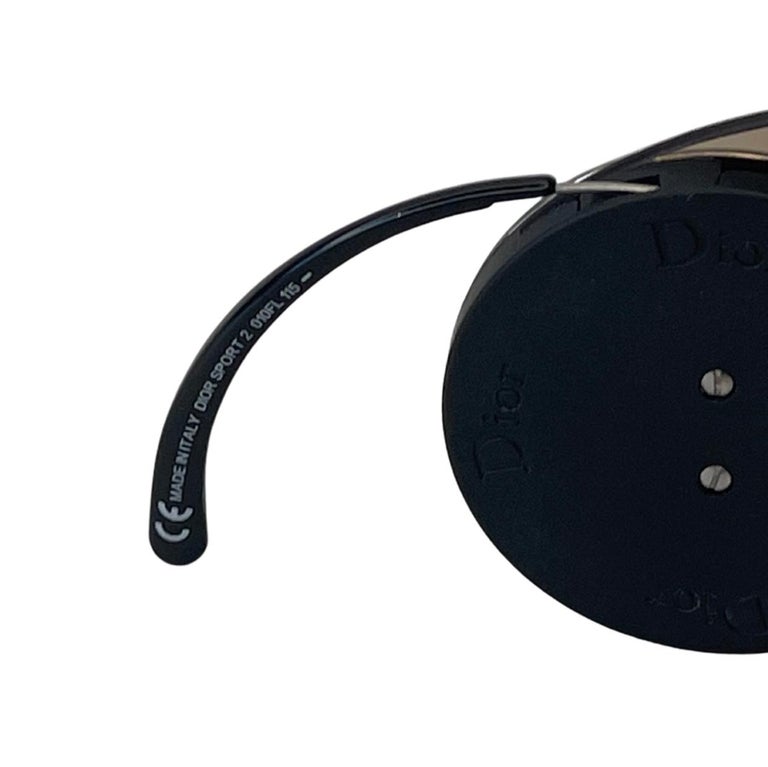 Dior Sport 2 Woman Black Shield Sunglasses With Retractable Arms at 1stDibs