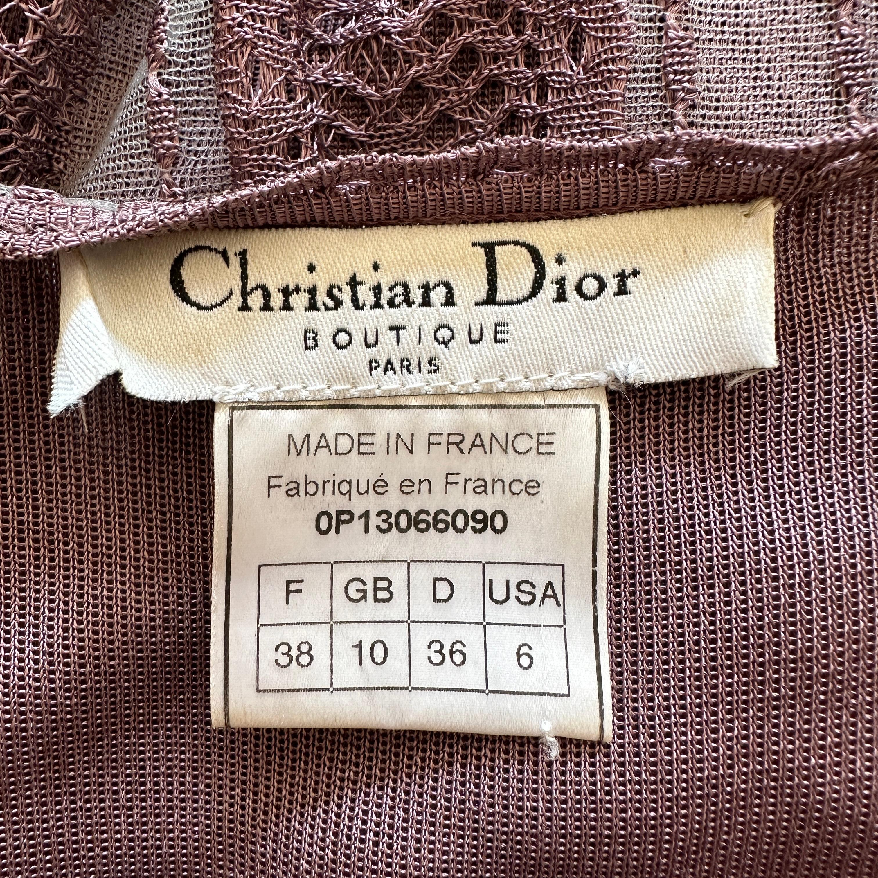 Women's Dior Spring 2000 Purple Mesh Knit Dress