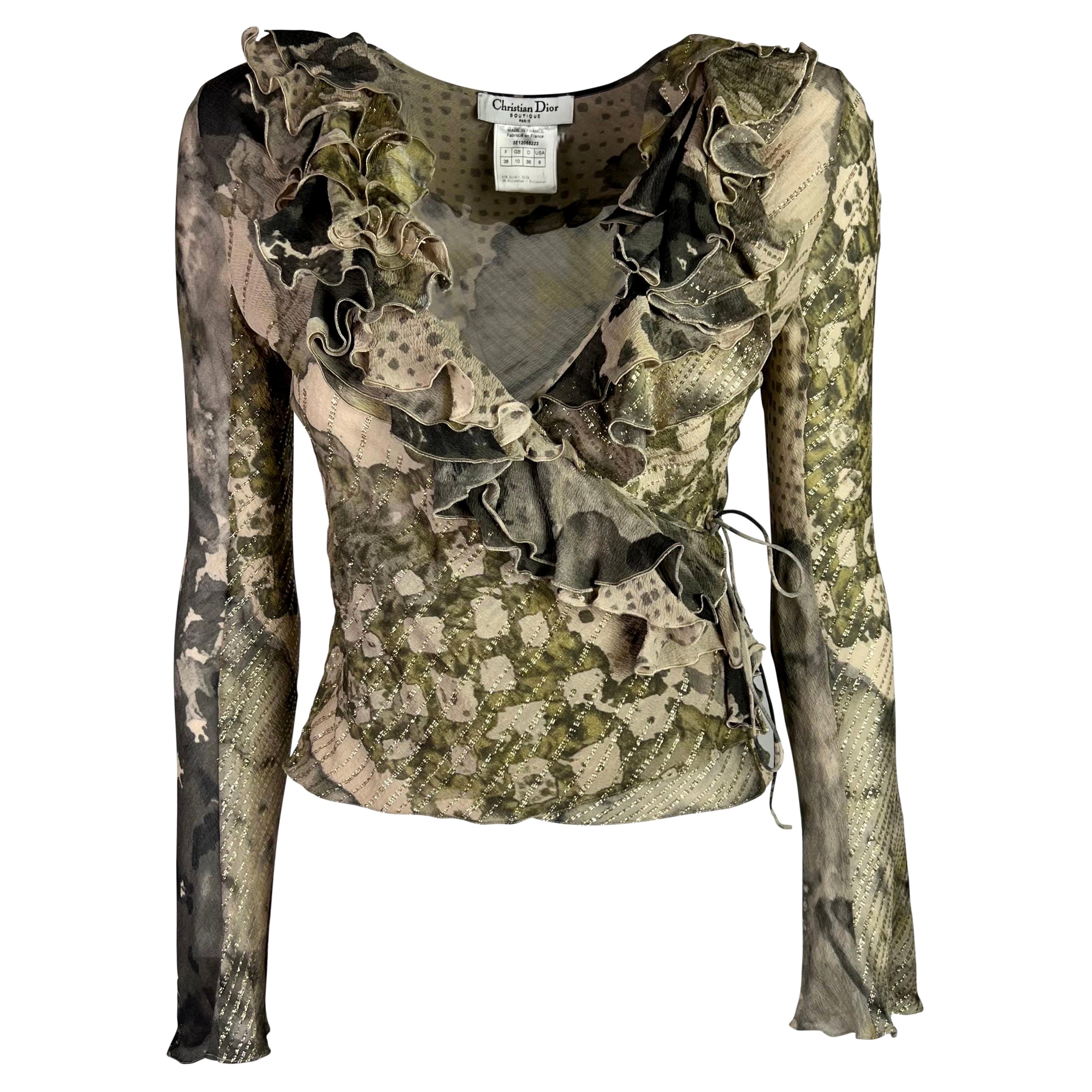 Dior Spring 2003 Ruffle Wrap-up Blouse