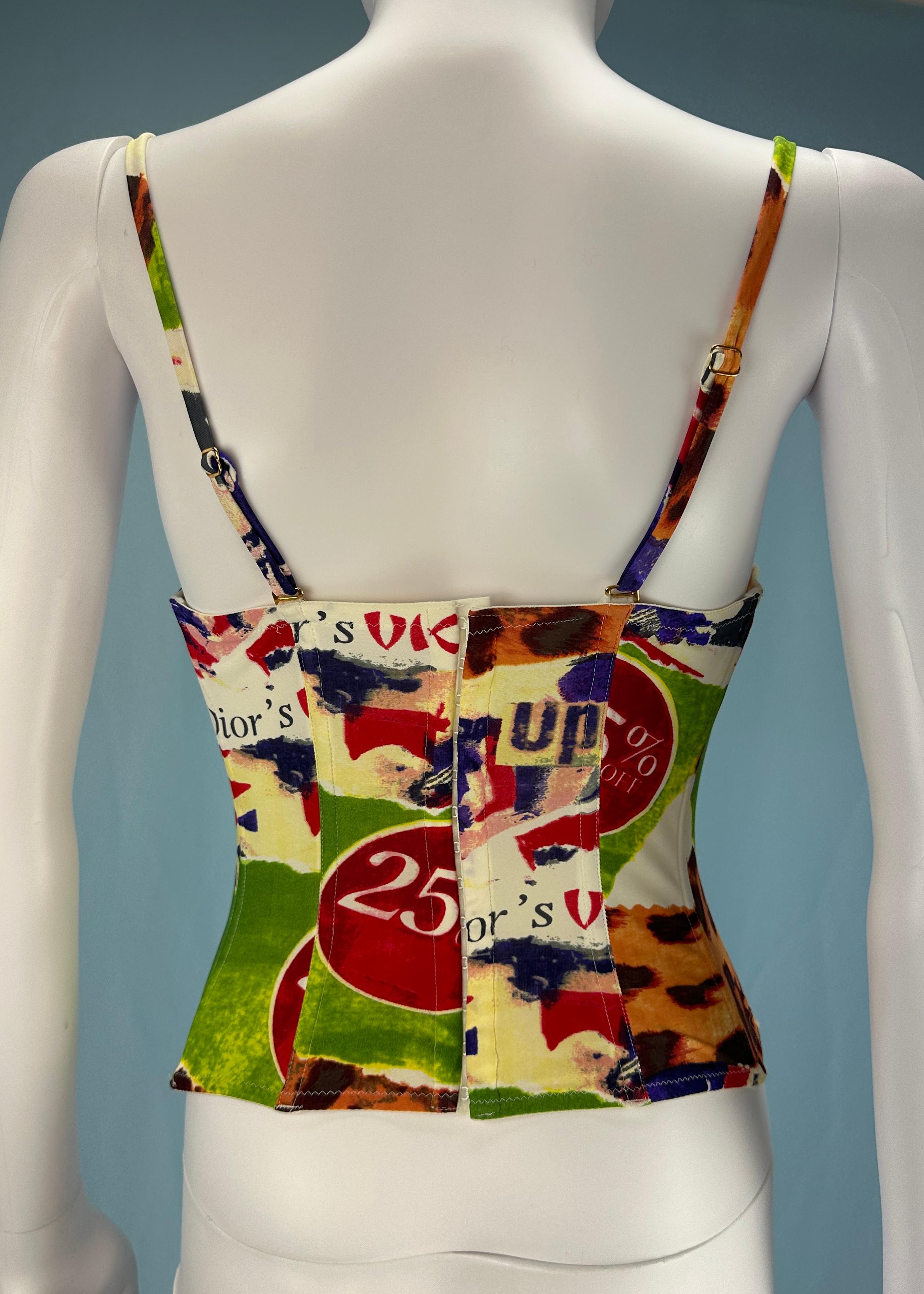 Dior Spring 2003 Victim Print Corset Top In Excellent Condition In Hertfordshire, GB