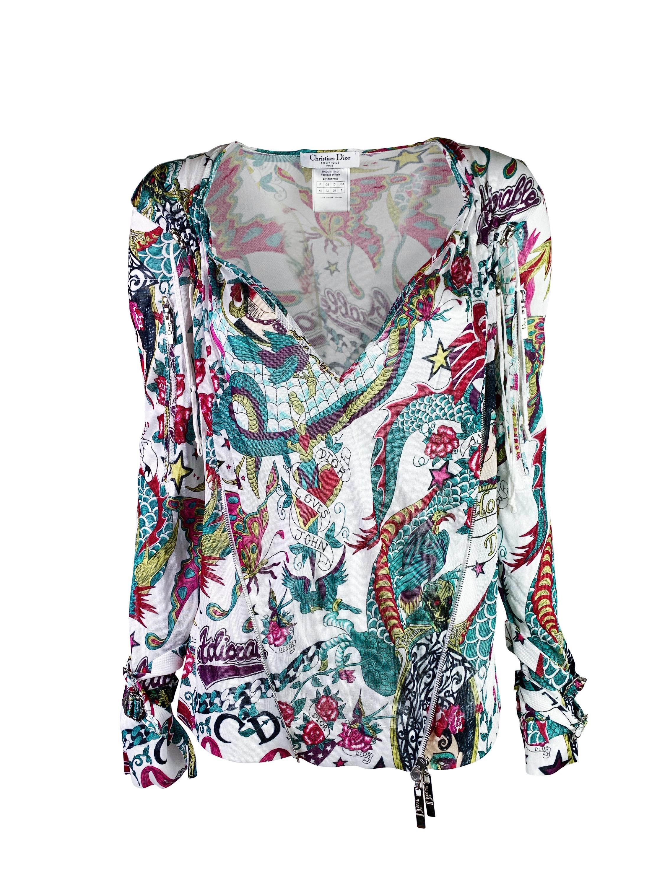 A very rare piece with the iconic Gitane print! Features double layered front and multiple zippers, can be styled in multiple ways. 

Size FR 40, lights and stretchy viscose knitwear, can be styled on sizes S-L equally well.

Very good vintage