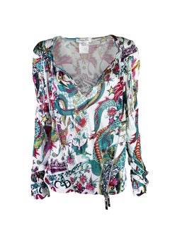Dior Spring 2004 Gitane Tattoo Print Knit Blouse
