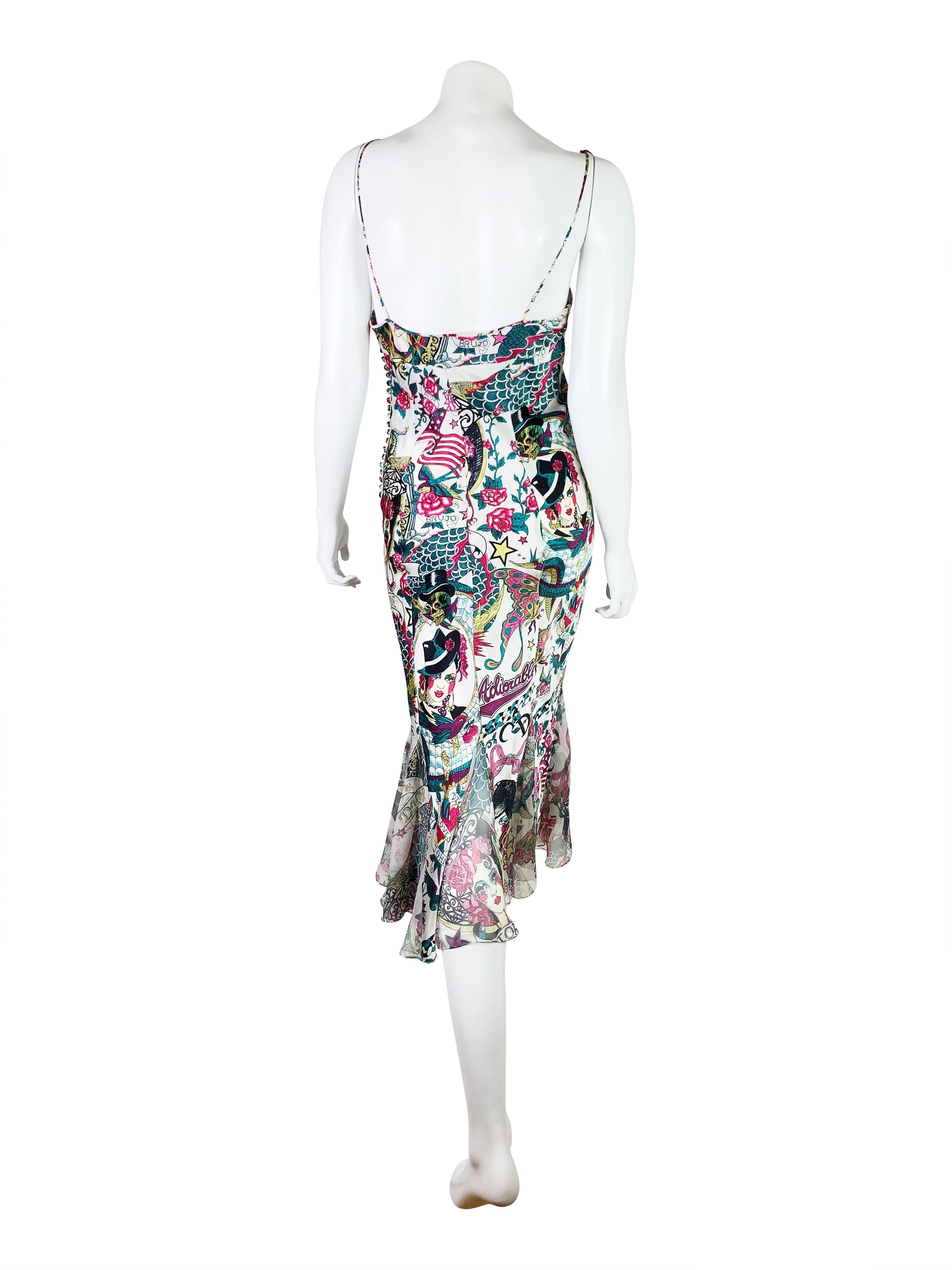Women's Dior Spring 2004 RTW Gitane Print Silk Dress