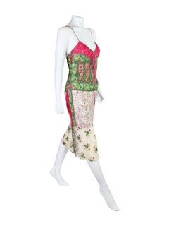 Dior Spring 2004 RTW Patchwork Print Silk Dress