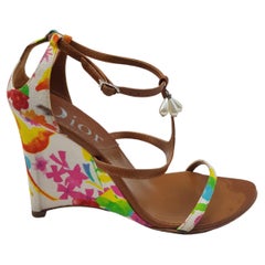 DIOR SS 2005 wedges Sandals with floral print by John Galliano
