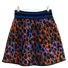 Dior SS22 Leopard Neon Logo Wool Skirt