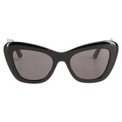 Dior SS24 Black Cat Eye Logo Arms Sunglasses