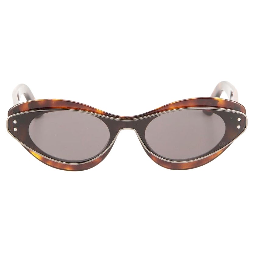 Dior SS24 Dark Havana DiorMeteor B1I Cateye Sunglasses