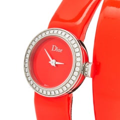 Dior Stainless Diamond Leather La Mini D de Dior Women's Wristwatch 19 mm
