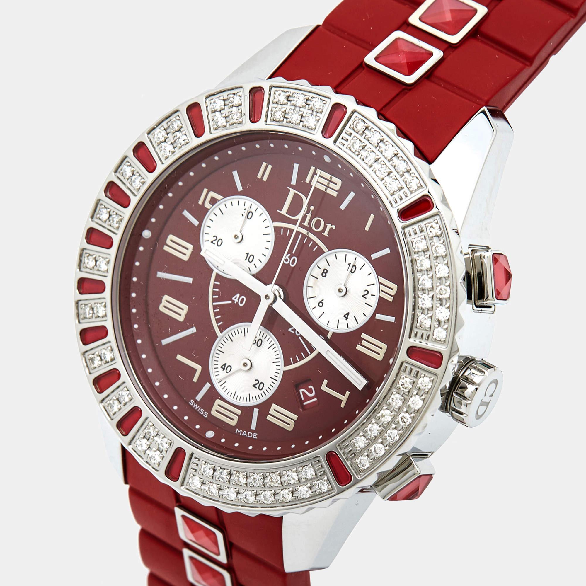 Dior Stainless Steel Diamond Rubber Christal  Women's Wristwatch 38 mm 7