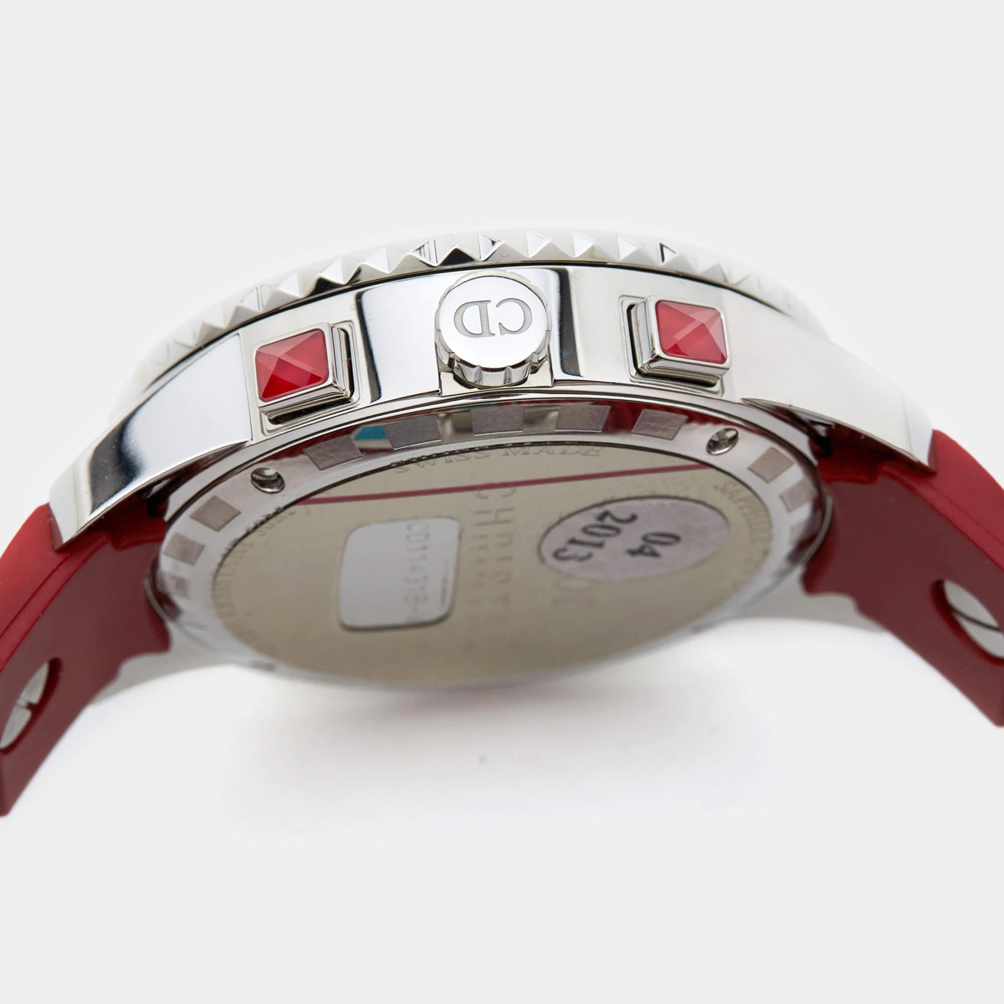 Dior Stainless Steel Diamond Rubber Christal  Women's Wristwatch 38 mm In Good Condition In Dubai, Al Qouz 2