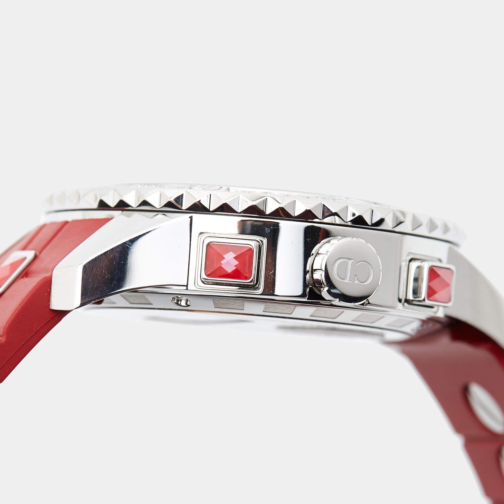 Dior Stainless Steel Diamond Rubber Christal  Women's Wristwatch 38 mm 5