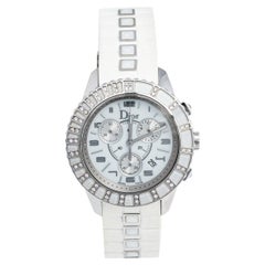 Dior Stainless Steel Rubber Diamonds Christal Women's Wristwatch 38 mm