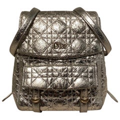 Dior - Sac à dos en cuir argent Stardust