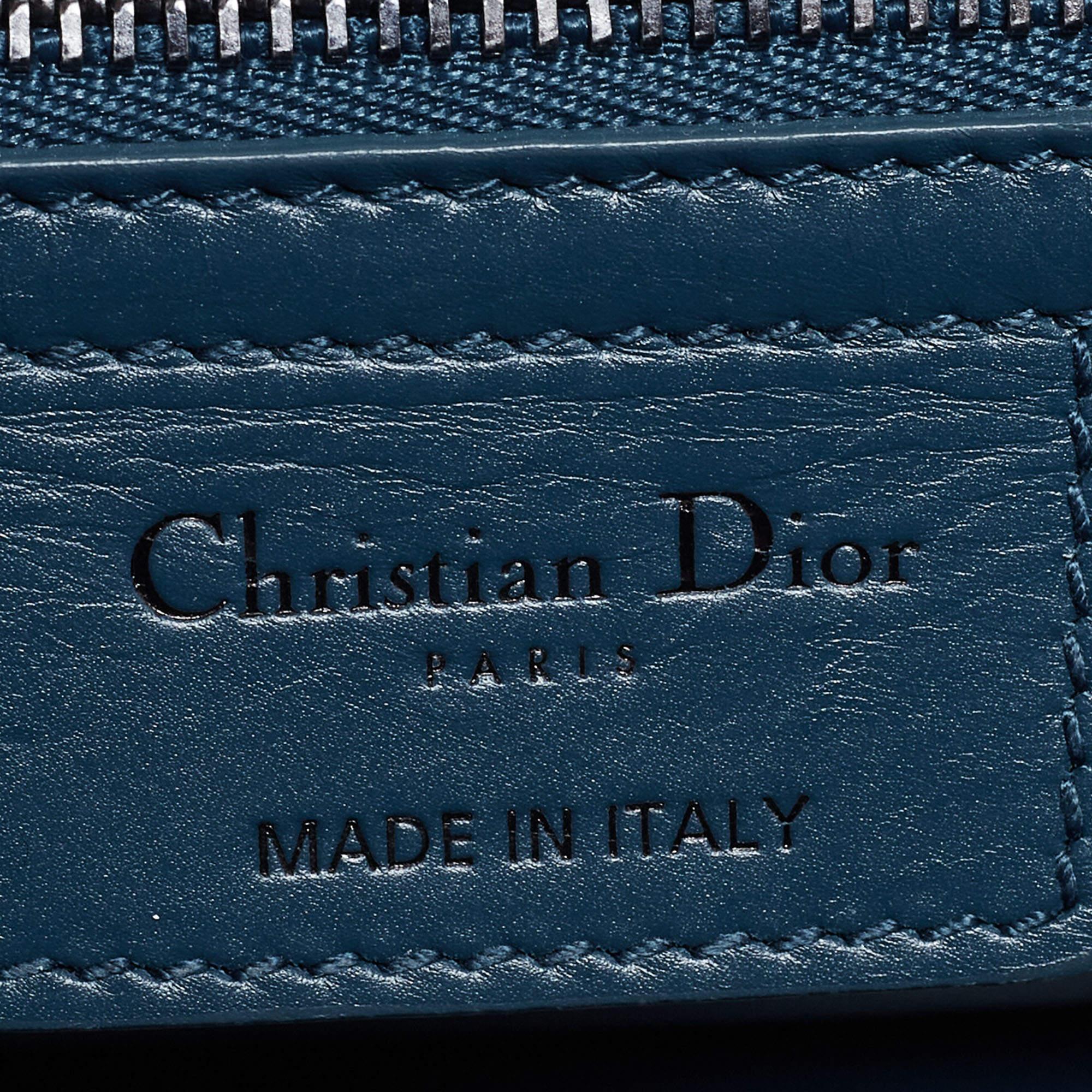 Dior Steel Blue Quilted Leather Medium Caro Shoulder Bag 1