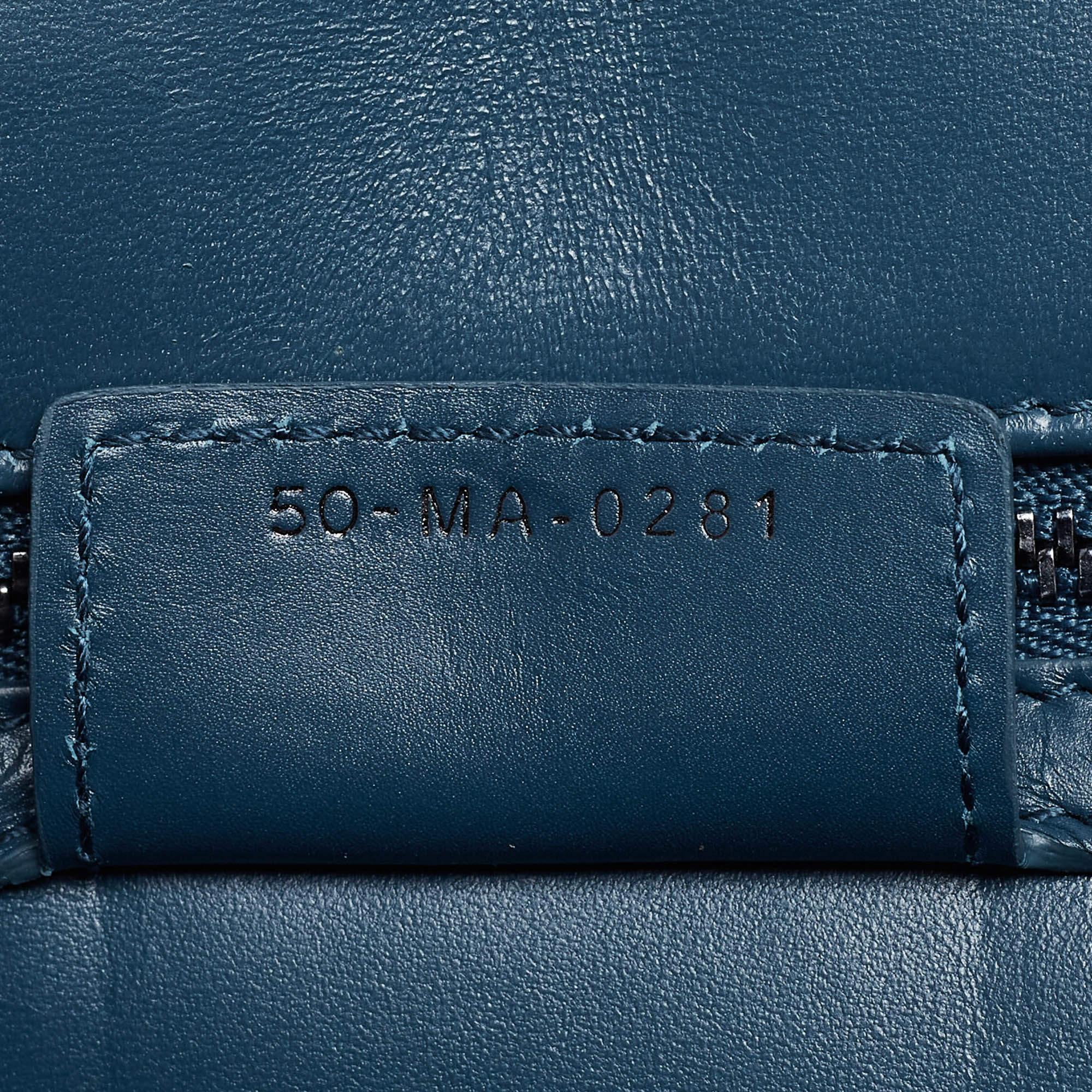 Dior Steel Blue Quilted Leather Medium Caro Shoulder Bag 2