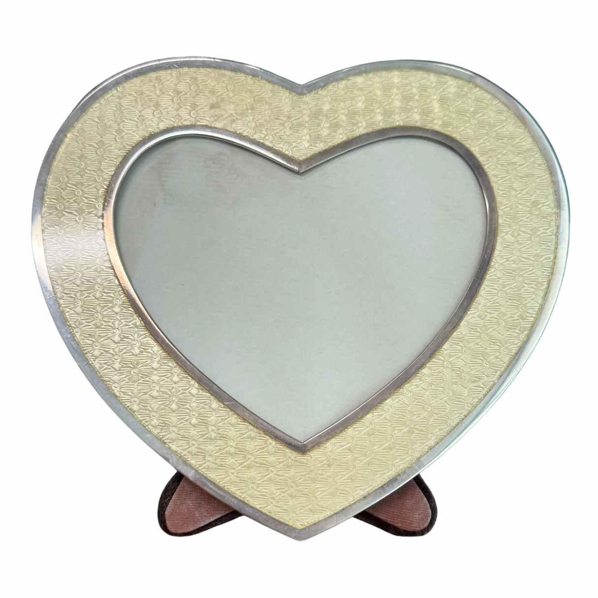 Dior Sterling Silver Enamel Italian Heart Frame In Good Condition For Sale In Beverly Hills, CA