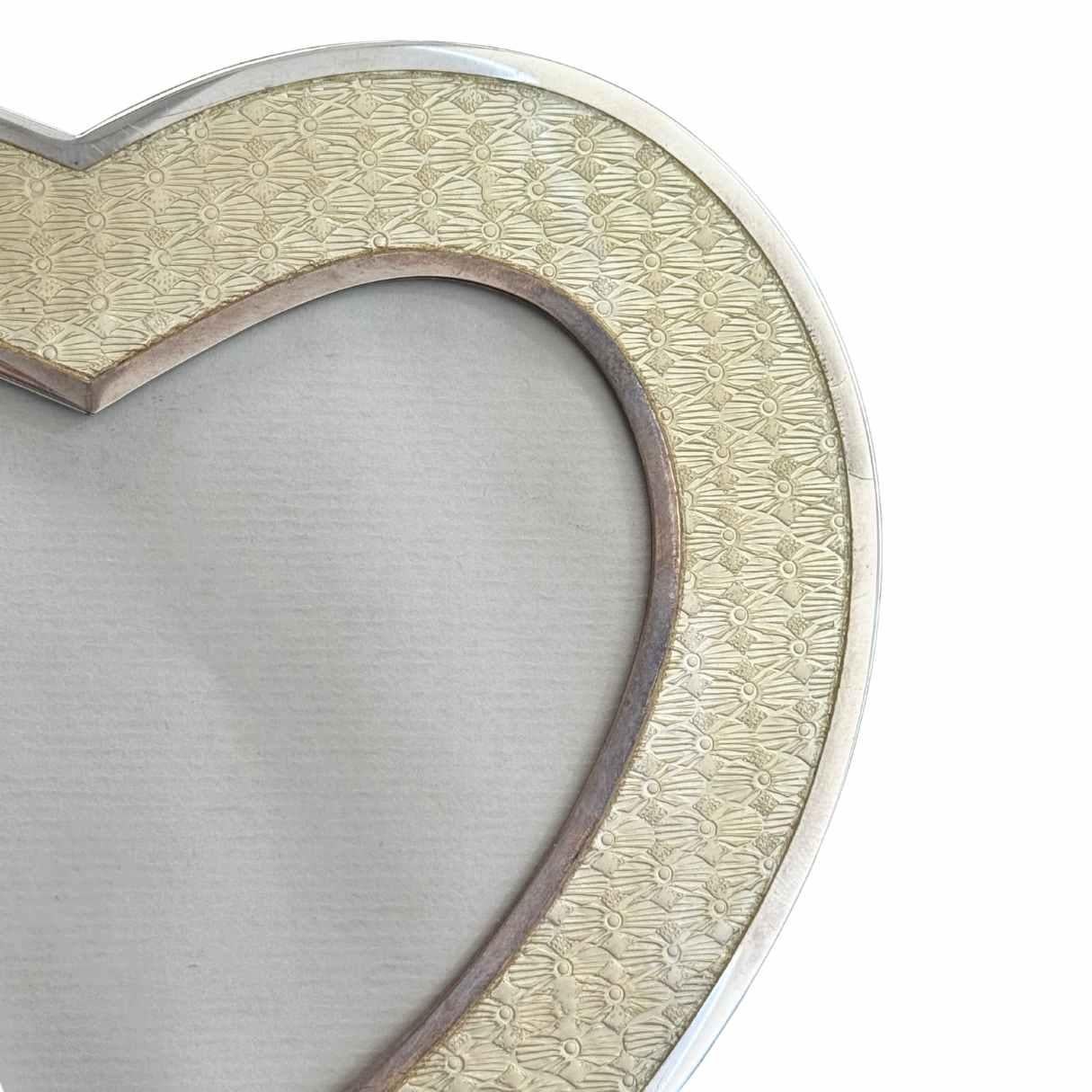Dior Sterling Silver Enamel Italian Heart Frame For Sale 2