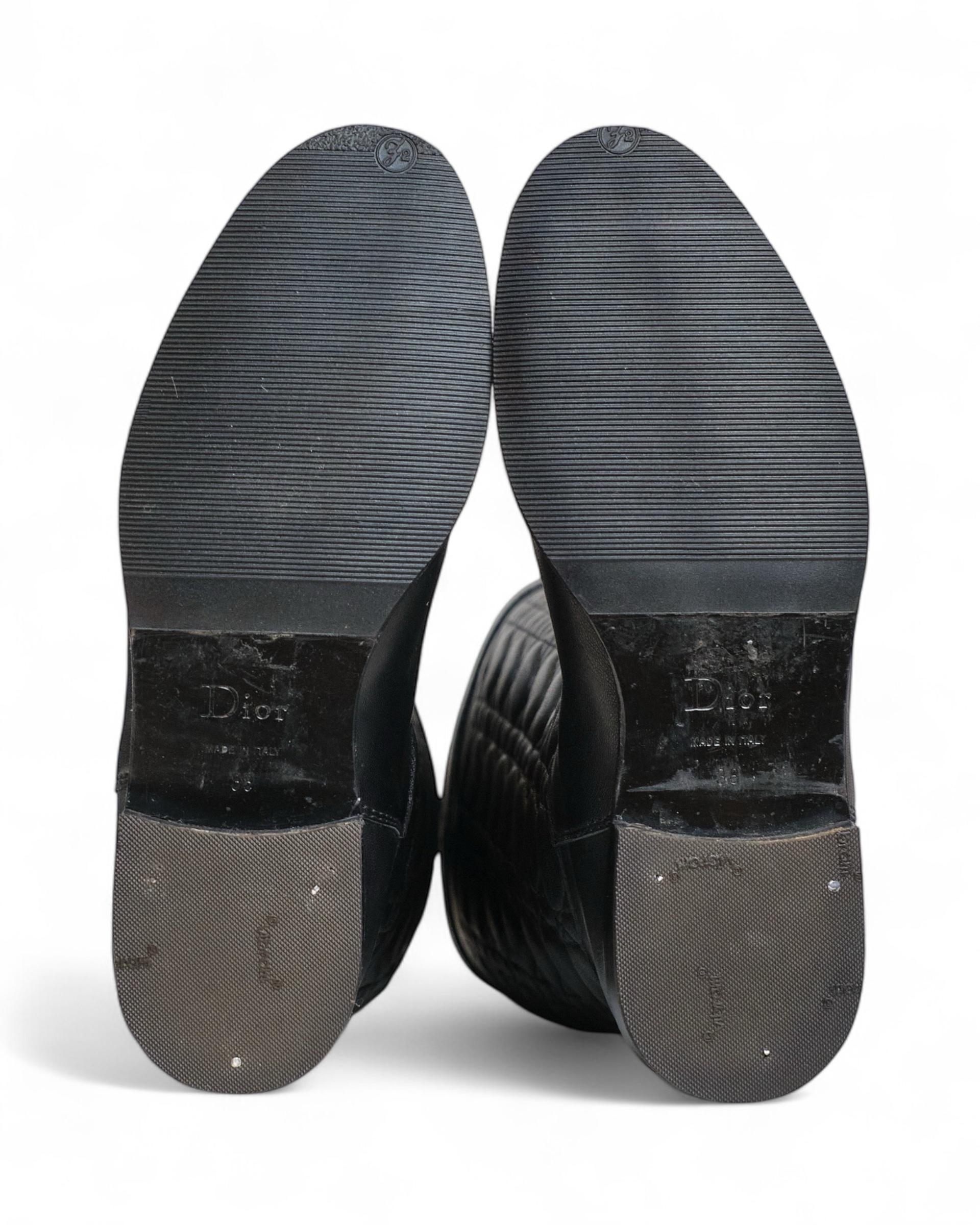 Dior Cannage Schnalle Schwarz Stiefel im Angebot 4