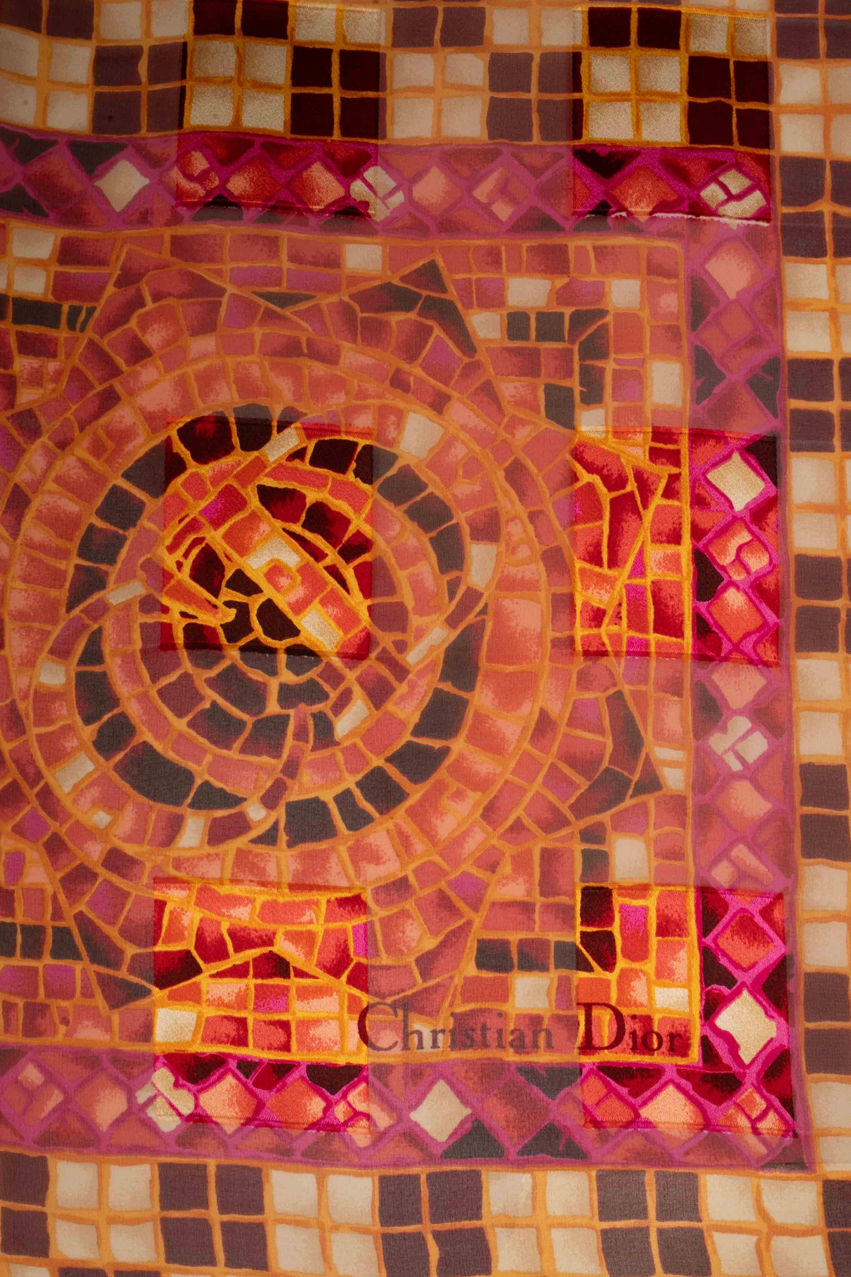 Brown Dior stole / foulard For Sale