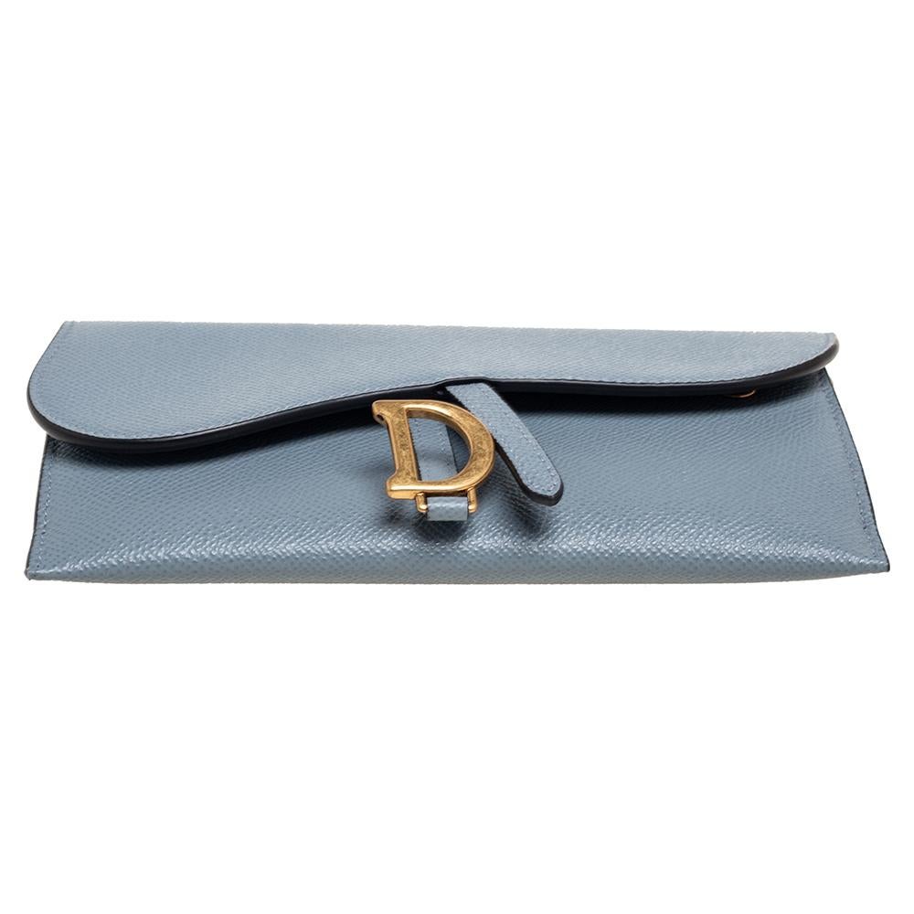 dior saddle wallet grey