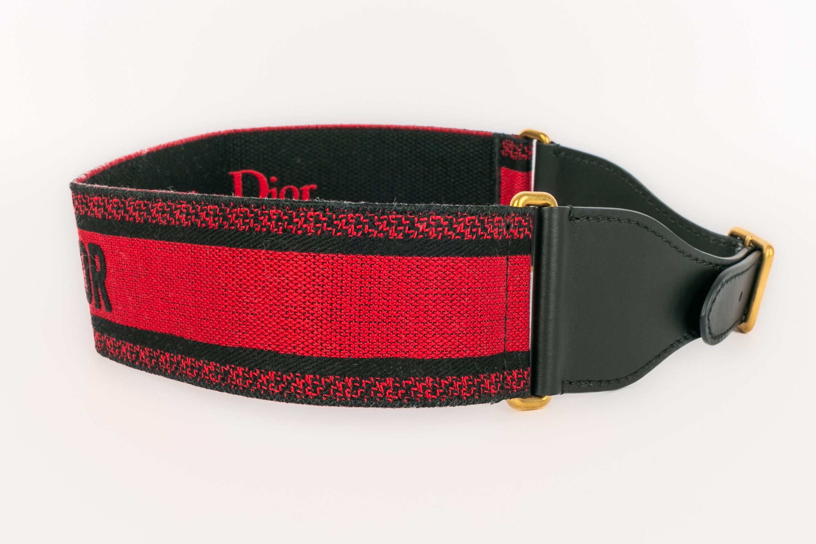 Black Dior 'strap' belt For Sale