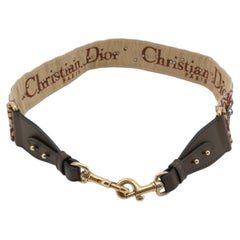 Dior Strap Burgundy Embroidered Canvas and Metal Studs