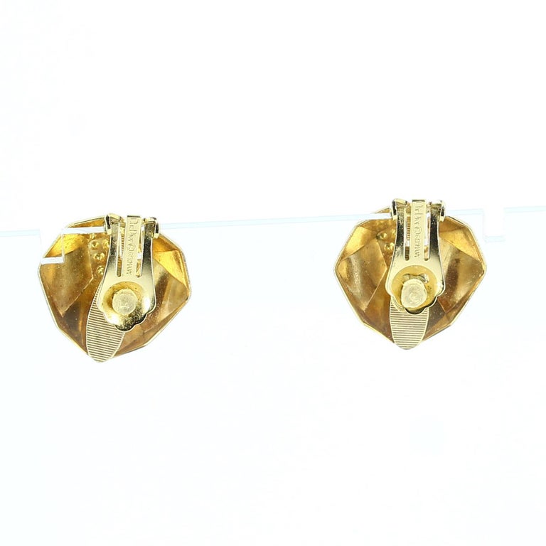 Dior Strass Earrings in Gold Tone Metal For Sale at 1stDibs