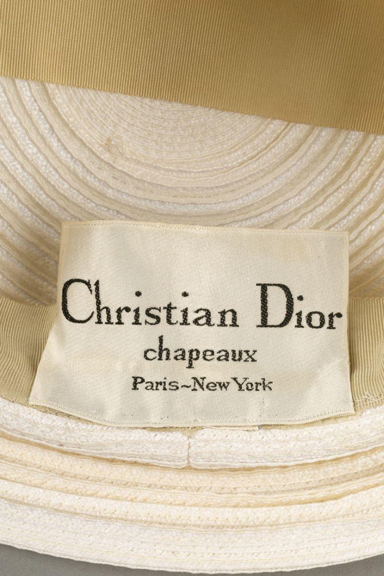 Dior Straw Hat in White and Ecru 2