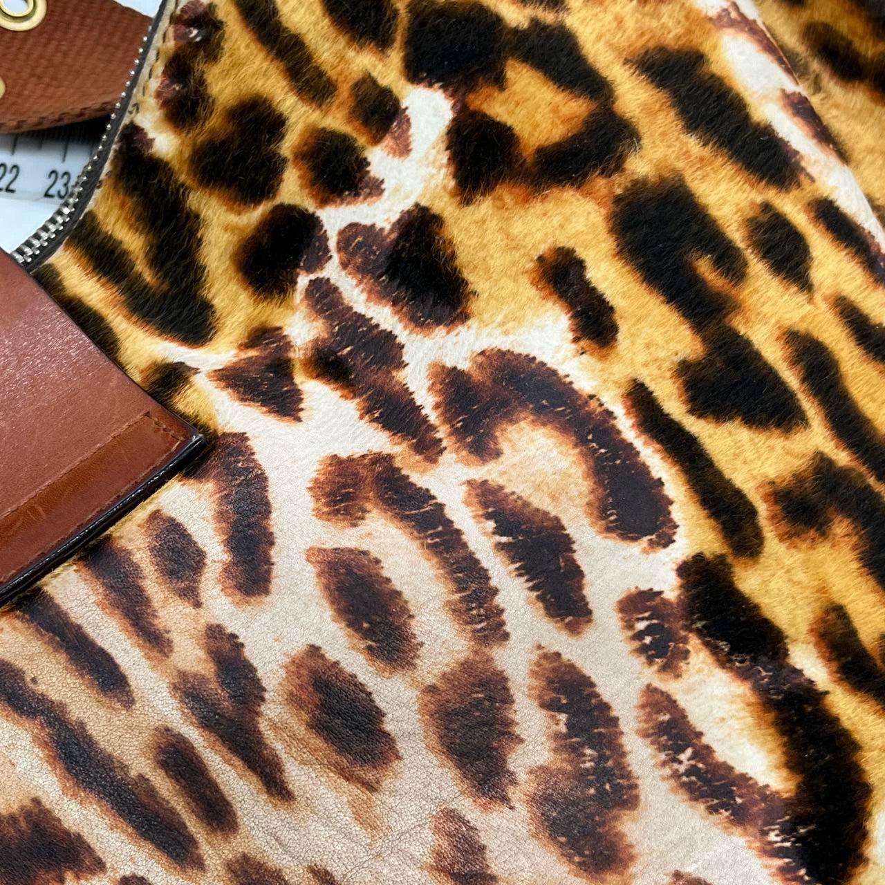 Dior Street Chic Hobo Leopard Print Pony-hair Calfskin 12